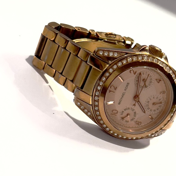 MICHAEL KORS Rose Gold  Mini Blair Chronograph Watch MK5613 - Picture 5 of 6